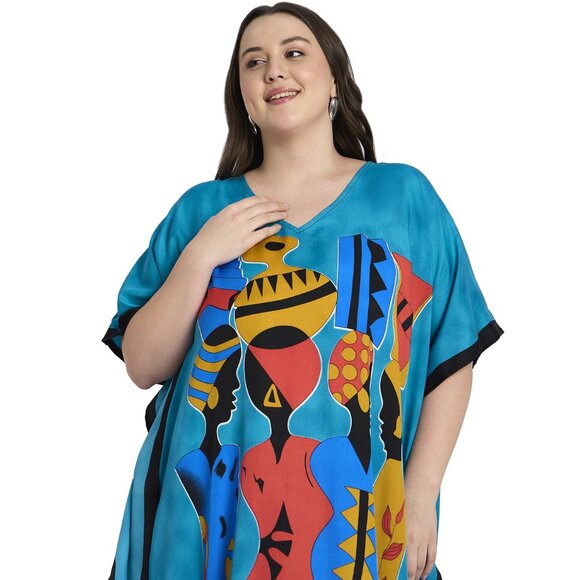 Gypsie Blu Kaftan Dress for Women Plus Size Party Wear Maxi Dresses Caftan Gowns - Picture 6 of 8